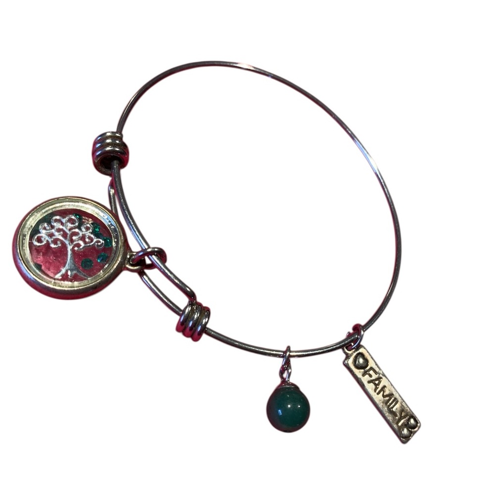 Silver Family Tree Charm Bracelet